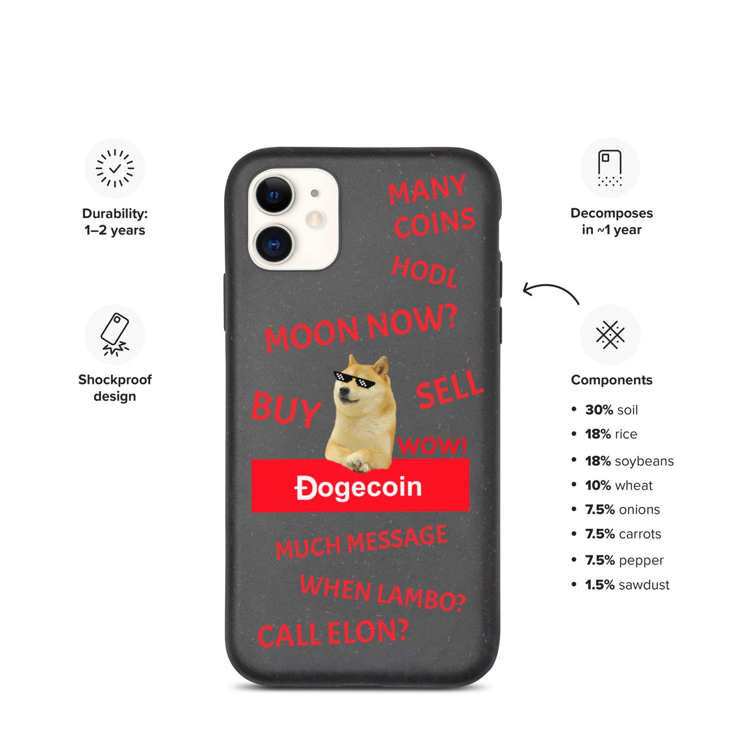 DOGECOIN CALL ELON iPhone Case - biologisch abbaubar