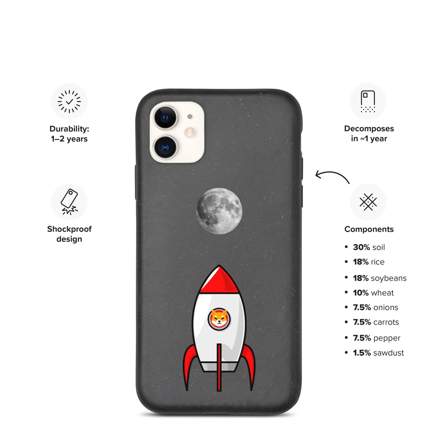 SHIB TO THE MOON iPhone Case - biologisch abbaubar