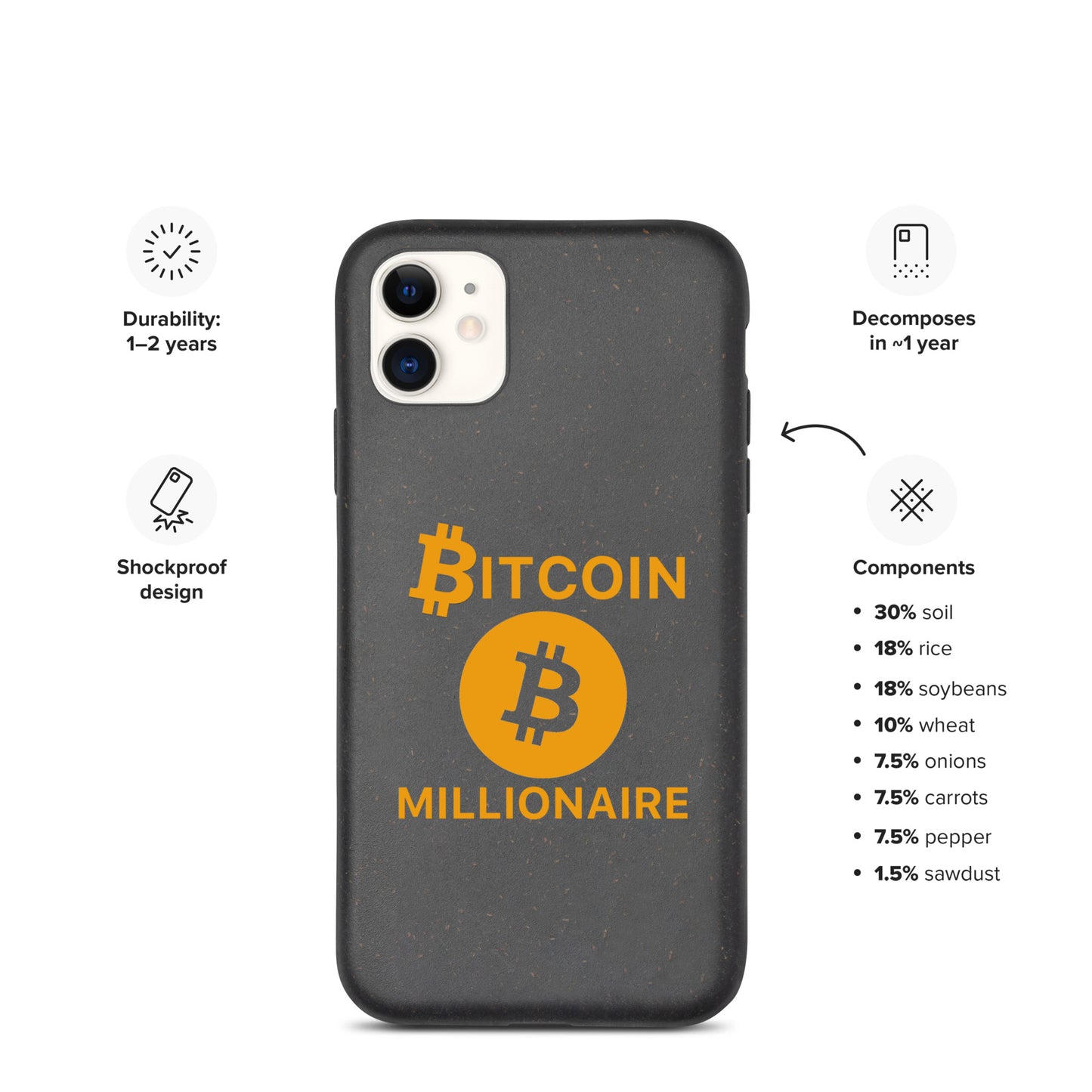 BITCOIN MILLIONAIRE iPhone Case - biologisch abbaubar