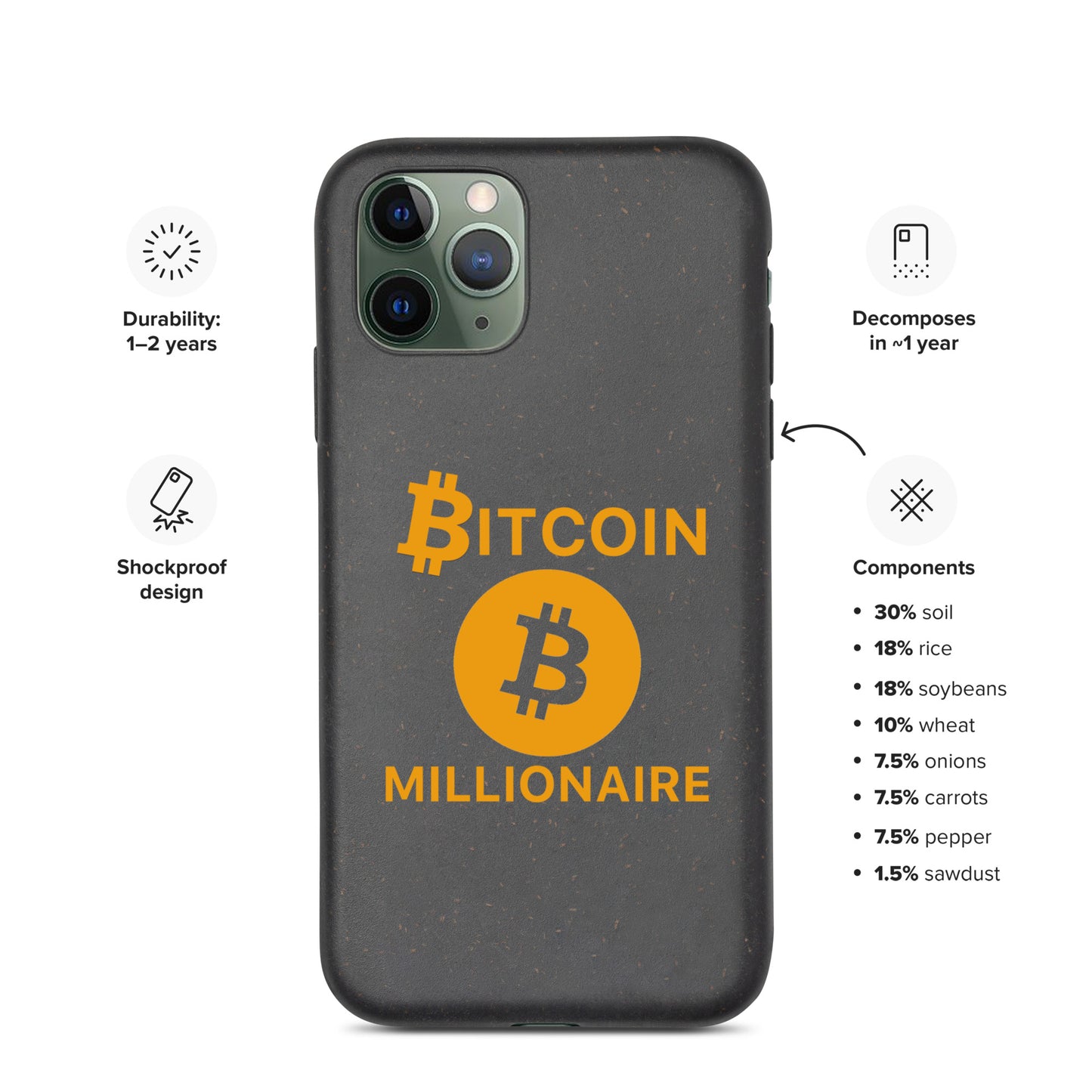 BITCOIN MILLIONAIRE iPhone Case - biologisch abbaubar