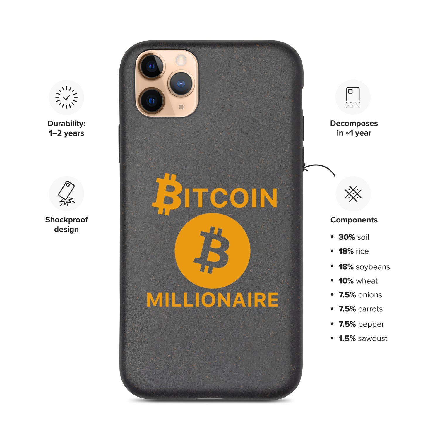 BITCOIN MILLIONAIRE iPhone Case - biologisch abbaubar