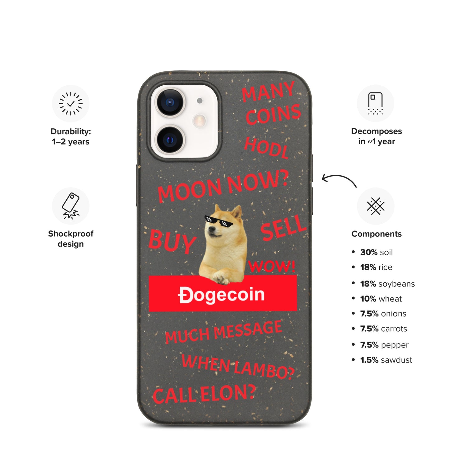 DOGECOIN CALL ELON iPhone Case - biologisch abbaubar