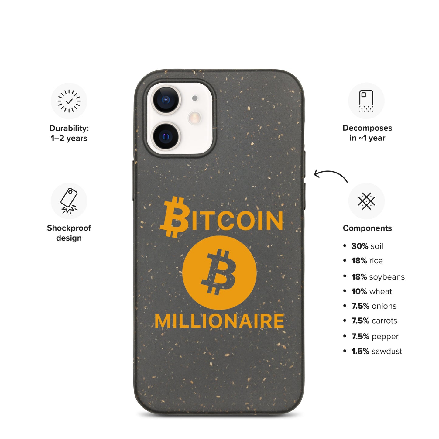 BITCOIN MILLIONAIRE iPhone Case - biologisch abbaubar