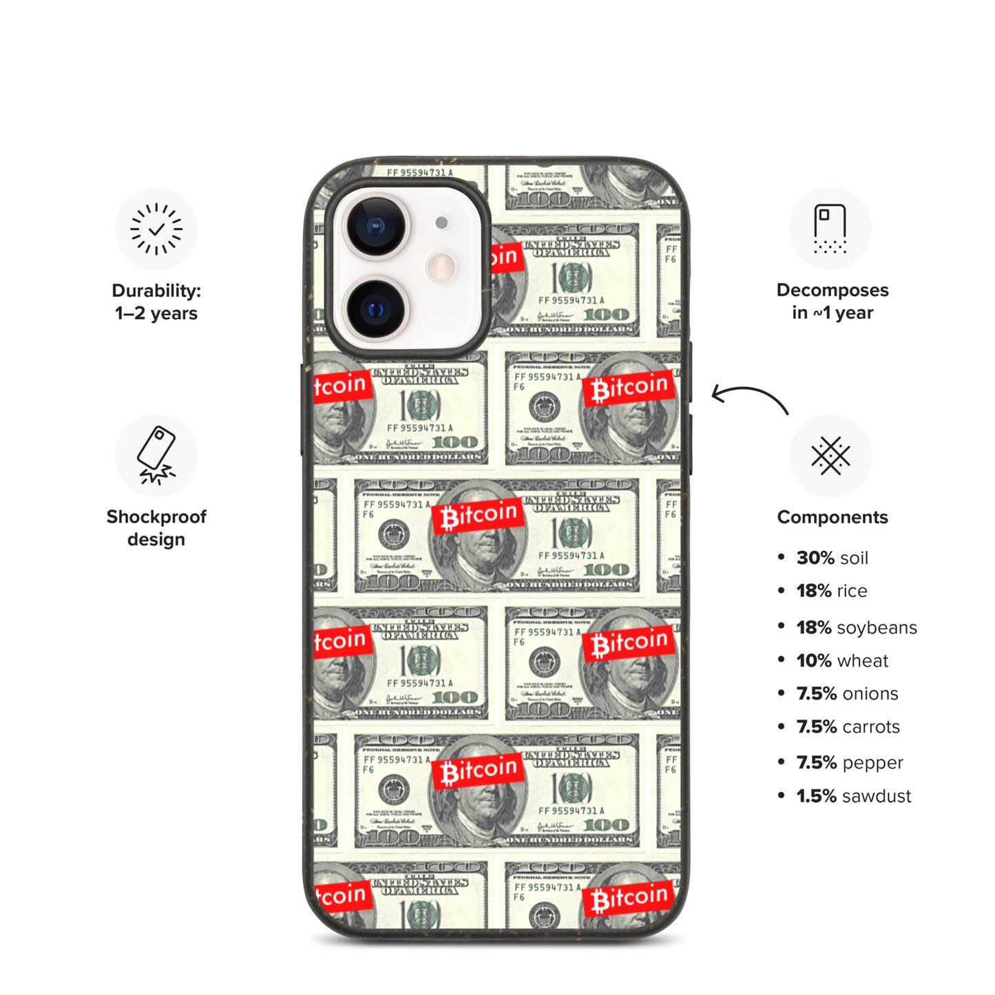 BITCOIN OVER DOLLAR iPhone Case - biologisch abbaubar