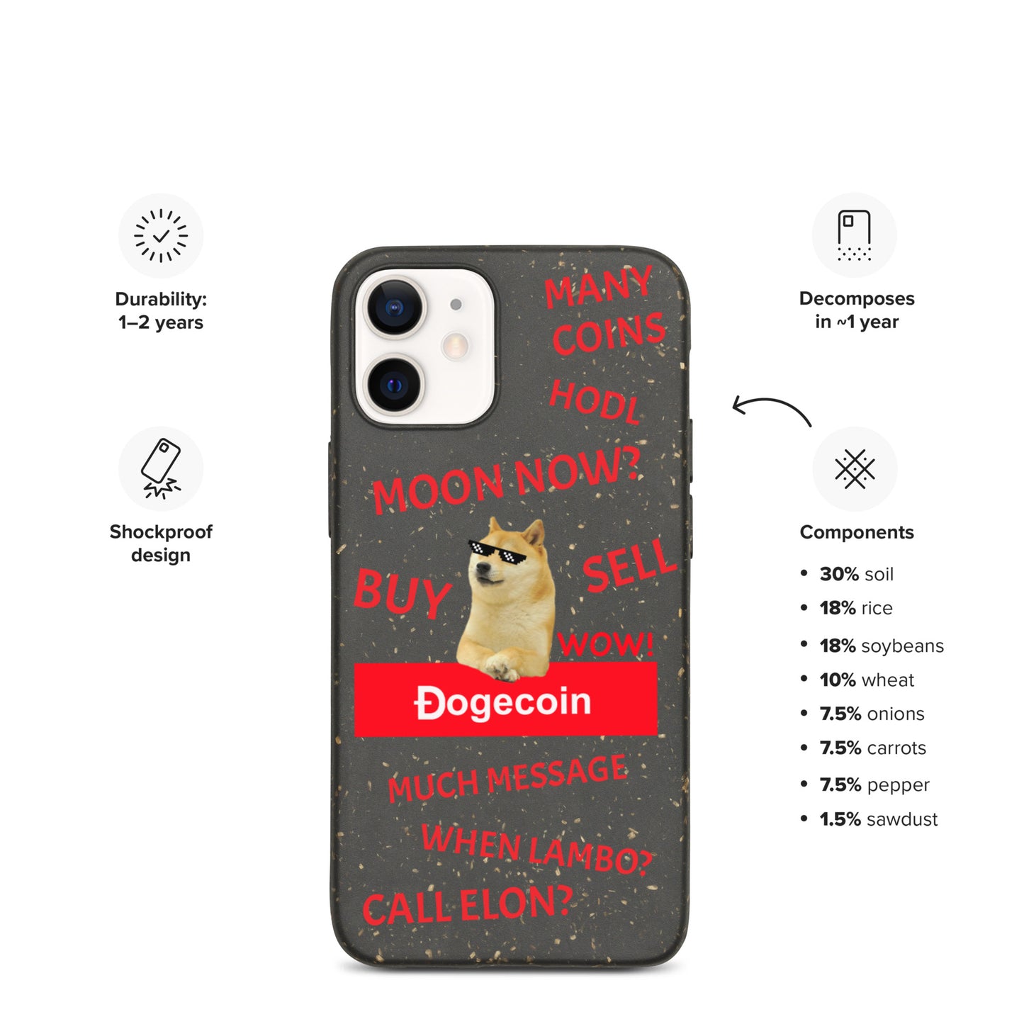 DOGECOIN CALL ELON iPhone Case - biologisch abbaubar