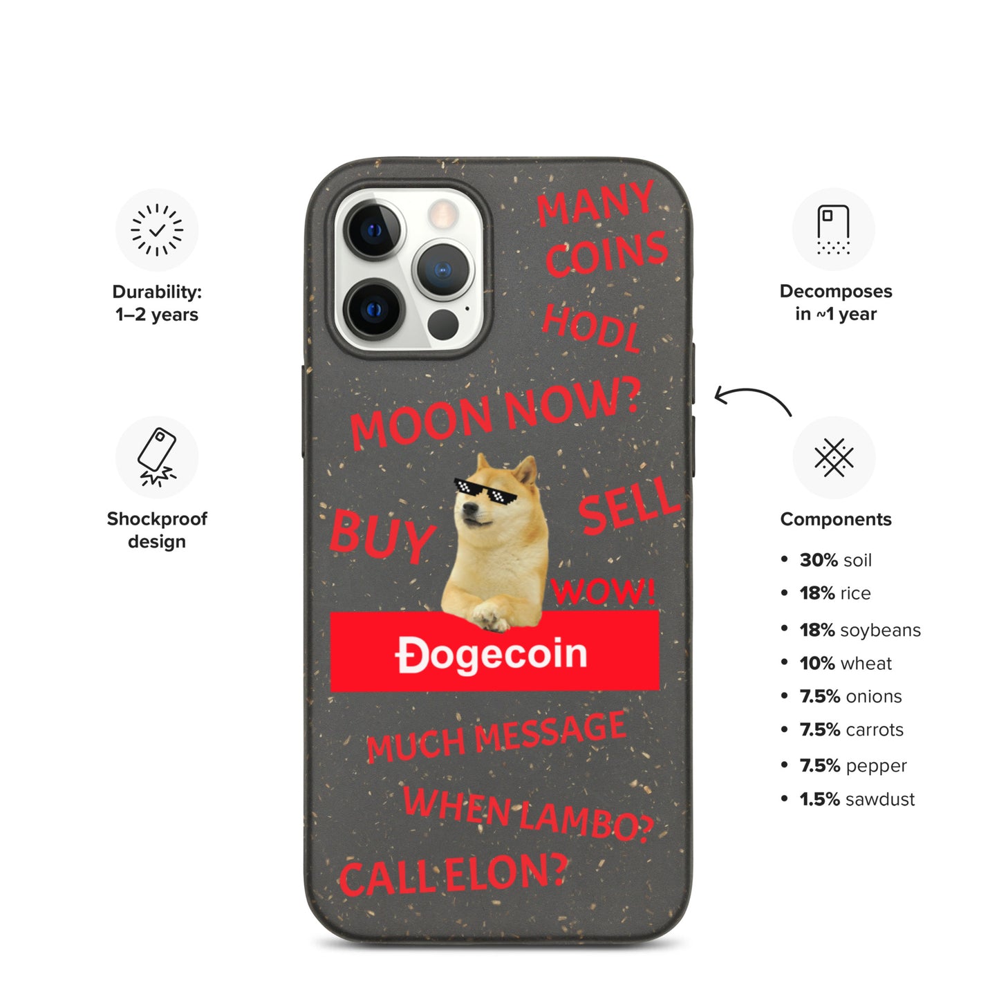 DOGECOIN CALL ELON iPhone Case - biologisch abbaubar