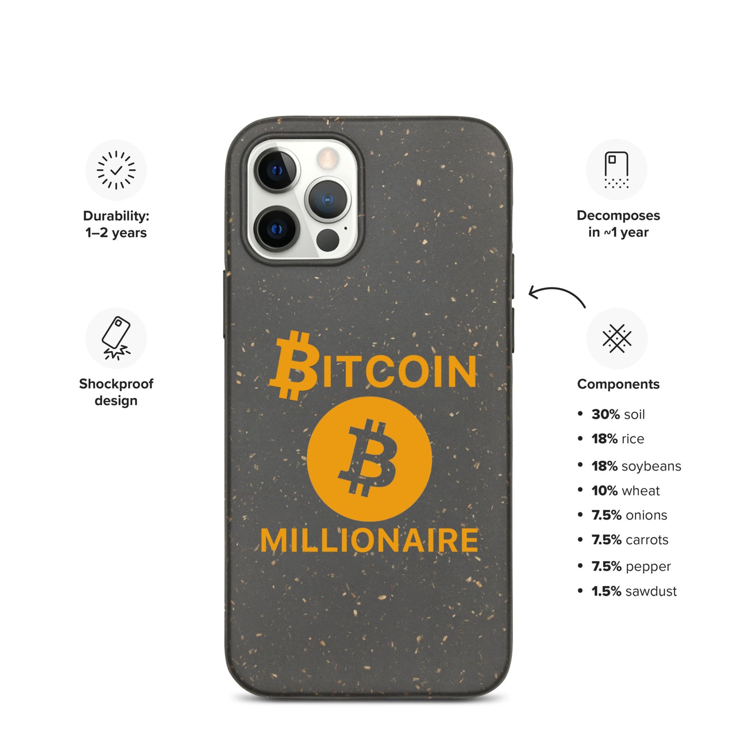BITCOIN MILLIONAIRE iPhone Case - biologisch abbaubar
