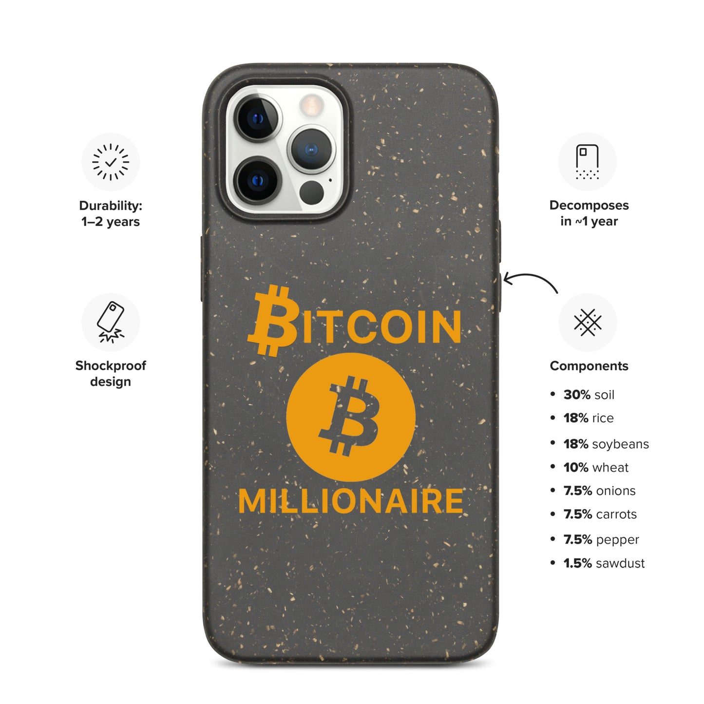 BITCOIN MILLIONAIRE iPhone Case - biologisch abbaubar