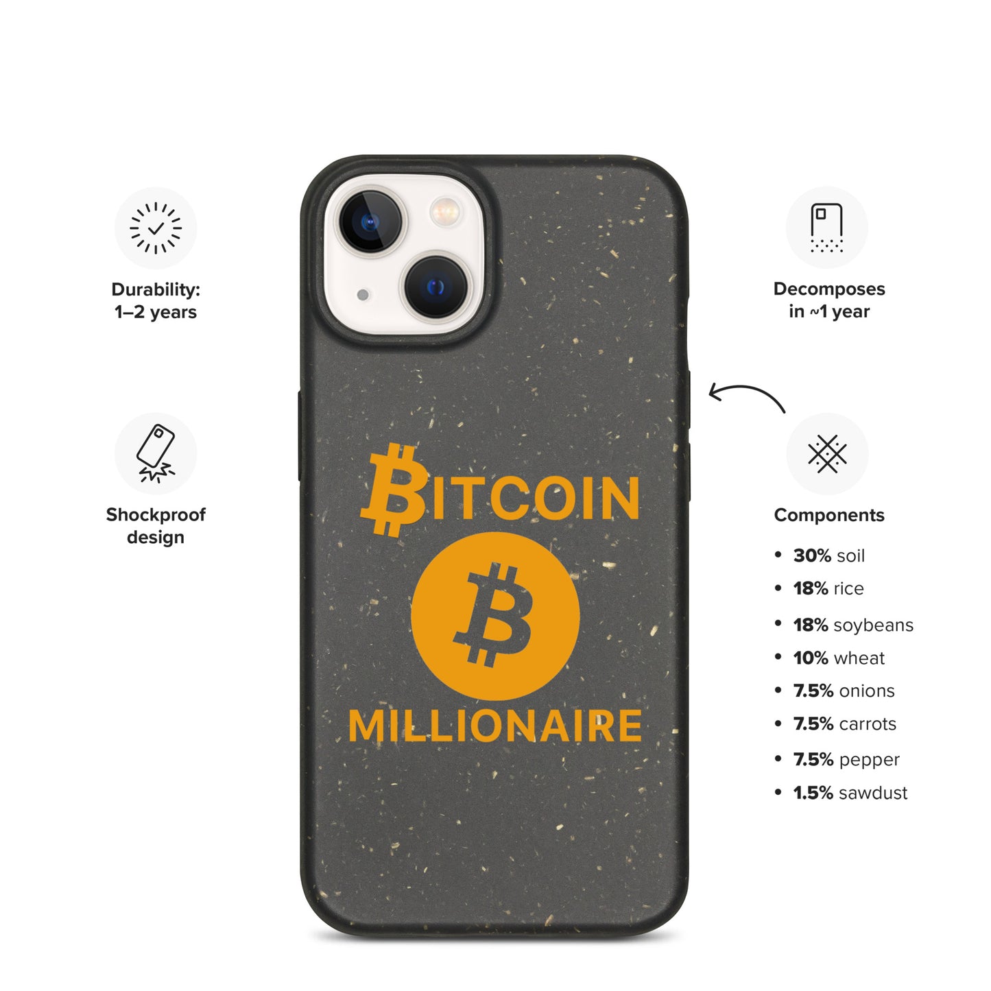 BITCOIN MILLIONAIRE iPhone Case - biologisch abbaubar