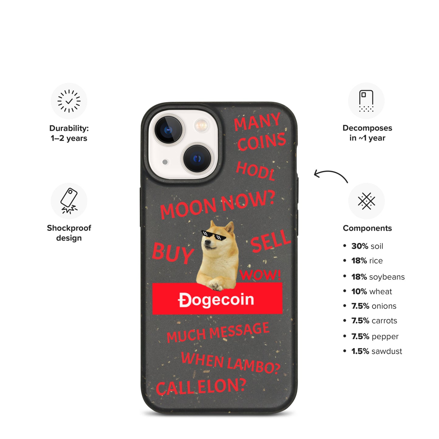 DOGECOIN CALL ELON iPhone Case - biologisch abbaubar