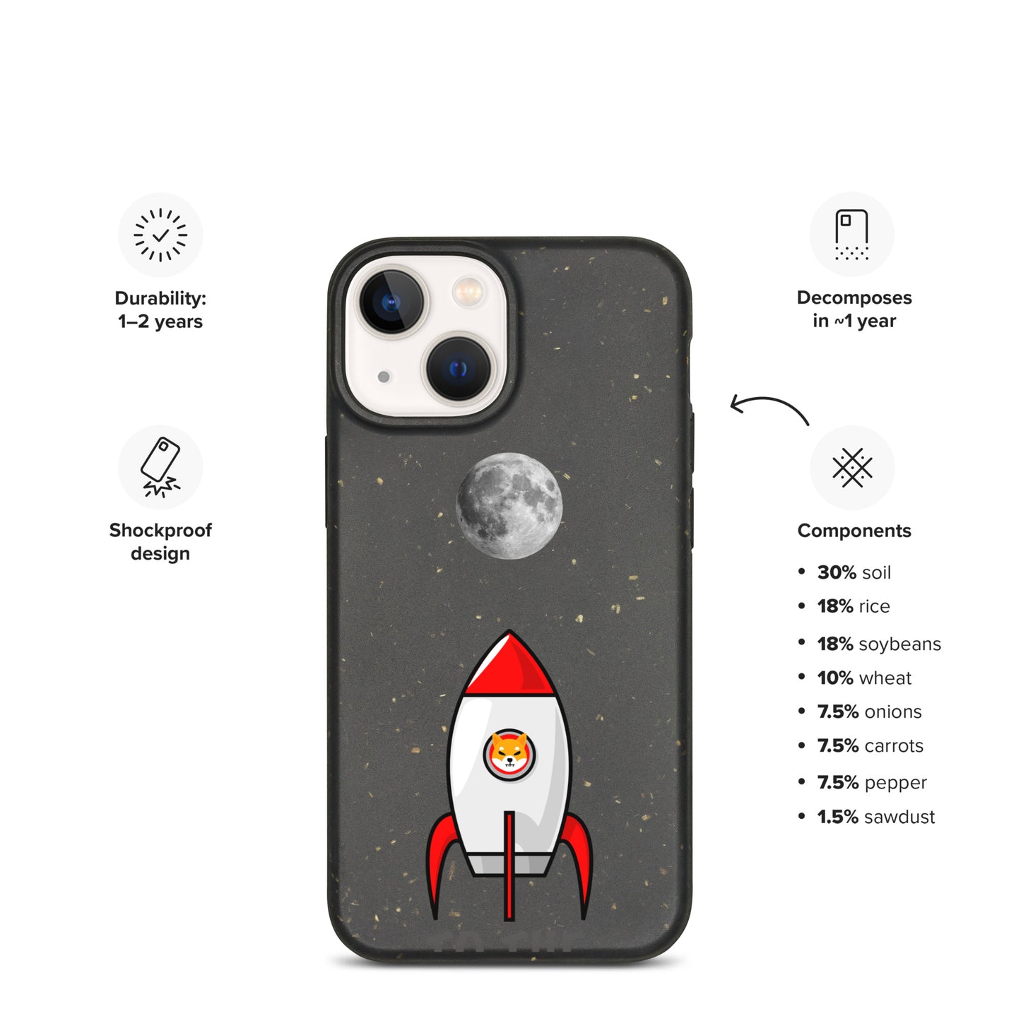 SHIB TO THE MOON iPhone Case - biologisch abbaubar