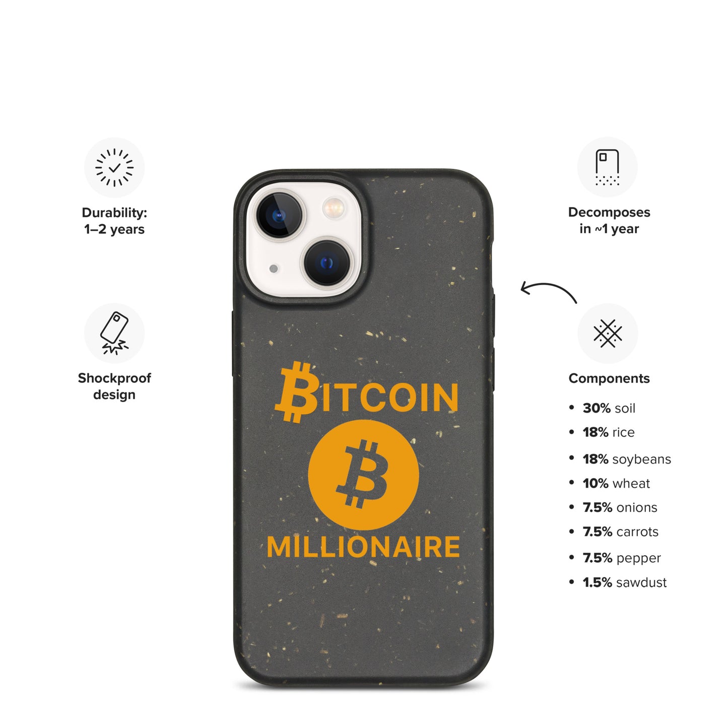 BITCOIN MILLIONAIRE iPhone Case - biologisch abbaubar