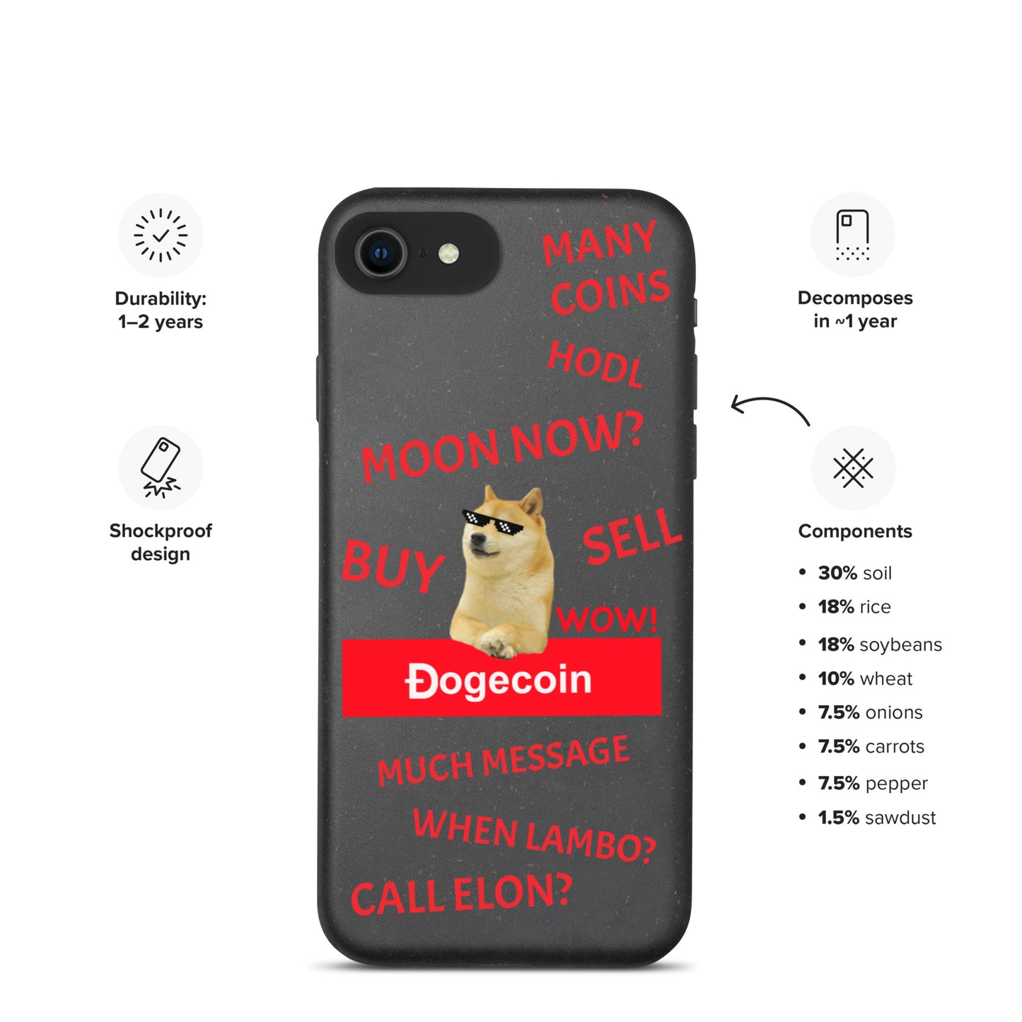 DOGECOIN CALL ELON iPhone Case - biologisch abbaubar