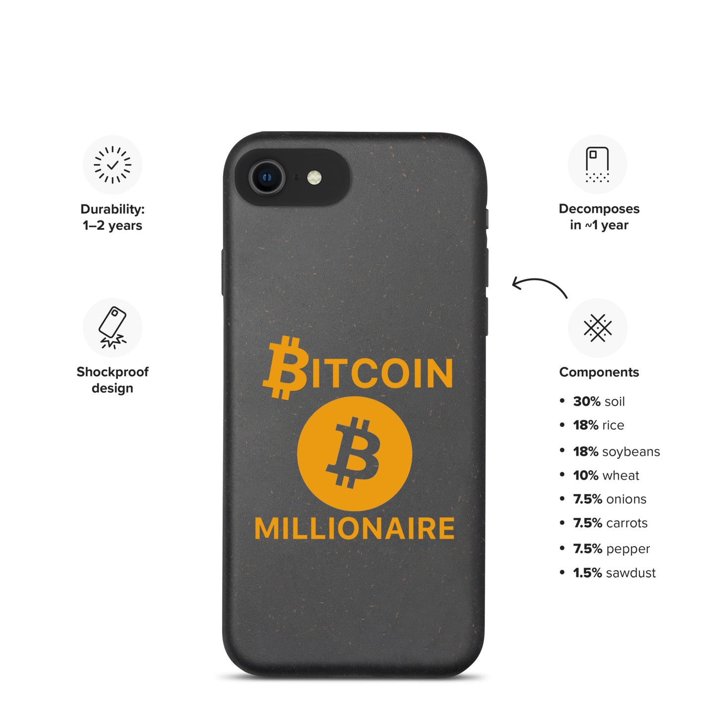 BITCOIN MILLIONAIRE iPhone Case - biologisch abbaubar