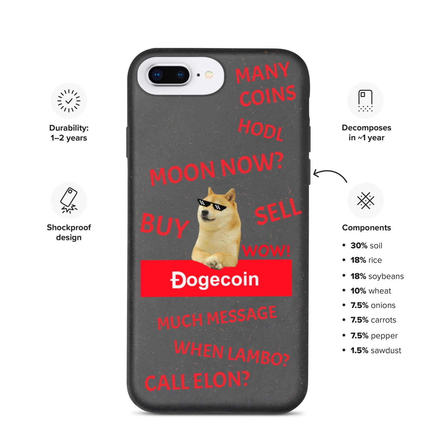 DOGECOIN CALL ELON iPhone Case - biologisch abbaubar