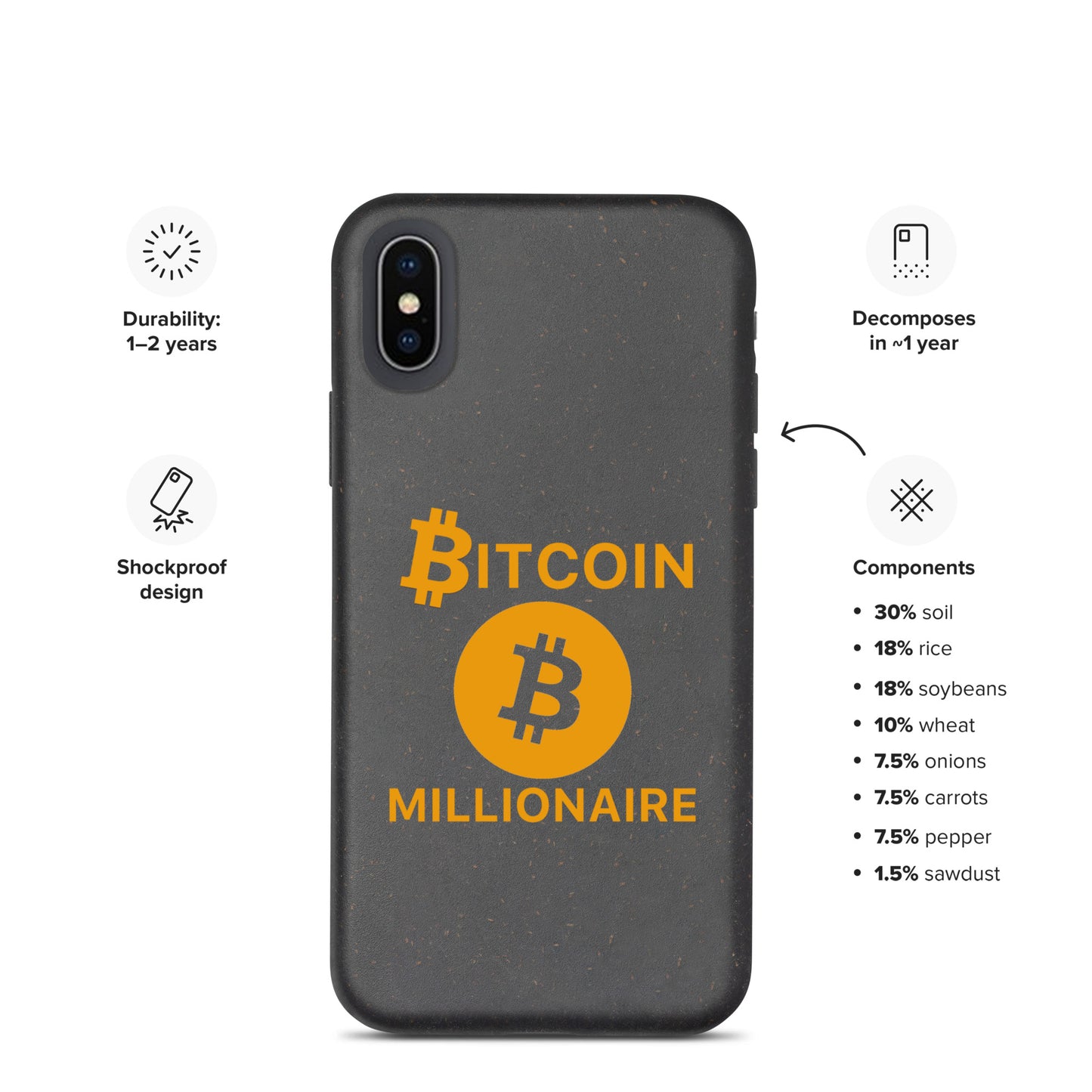 BITCOIN MILLIONAIRE iPhone Case - biologisch abbaubar