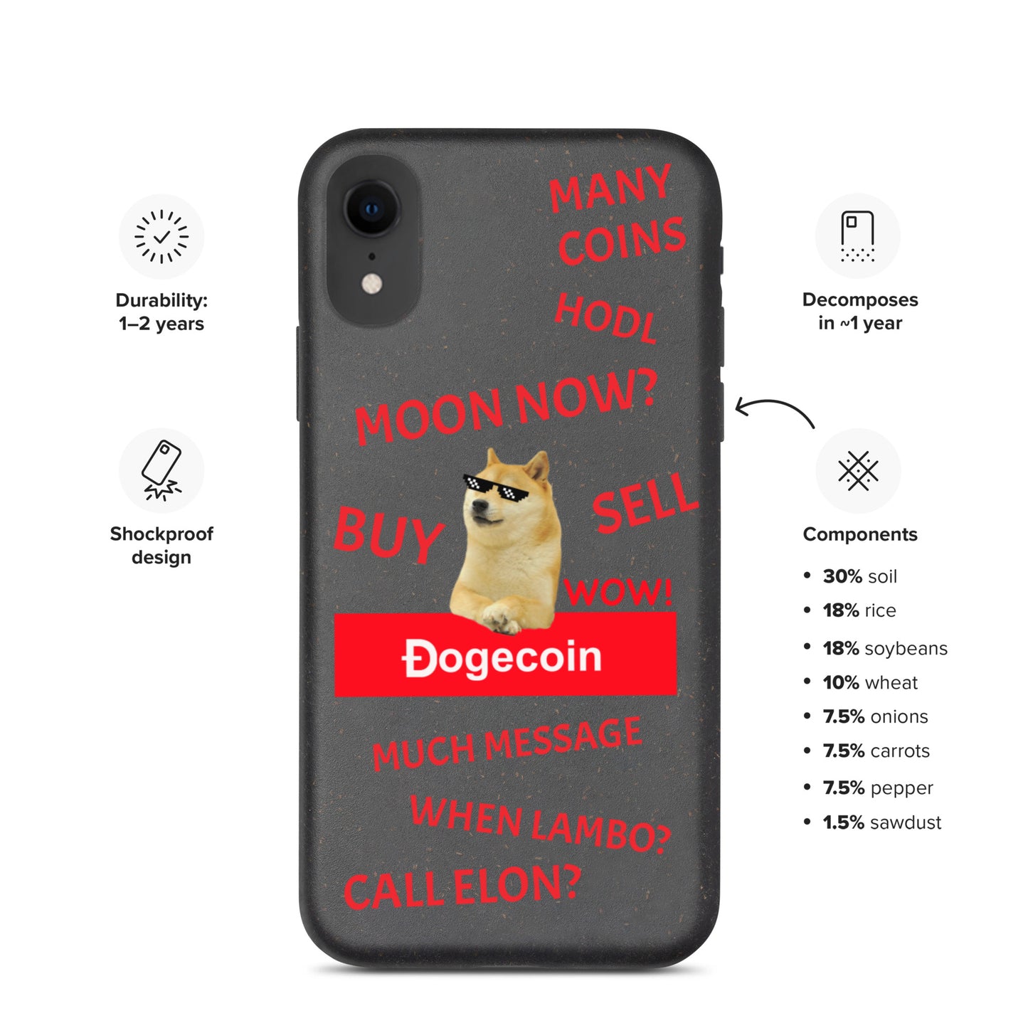 DOGECOIN CALL ELON iPhone Case - biologisch abbaubar