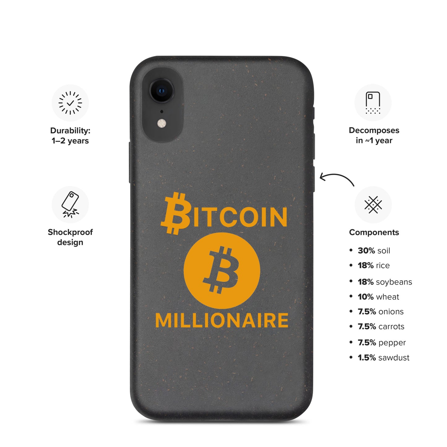 BITCOIN MILLIONAIRE iPhone Case - biologisch abbaubar