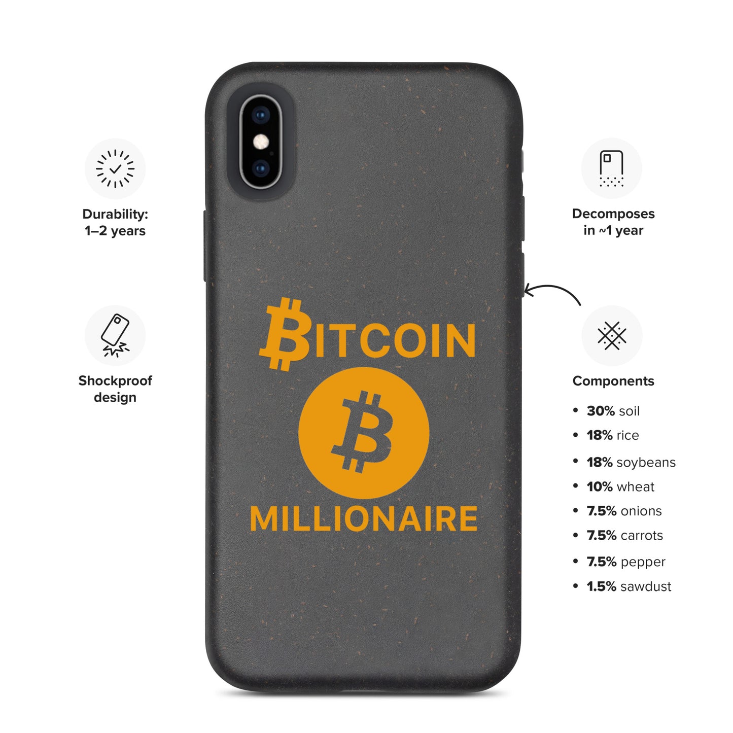 BITCOIN MILLIONAIRE iPhone Case - biologisch abbaubar