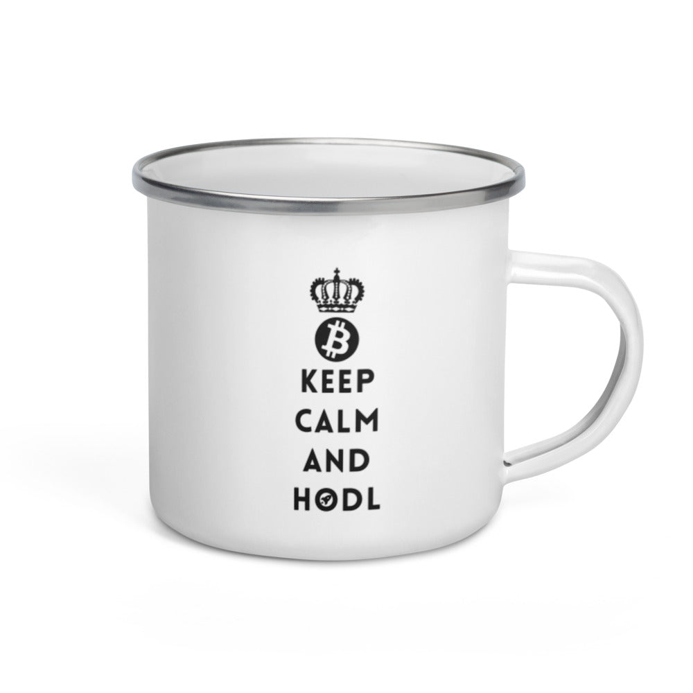 KEEP CALM AND HODL Emailletasse