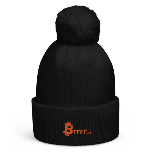 Brrr.. Bitcoin-Mütze mit Bommel