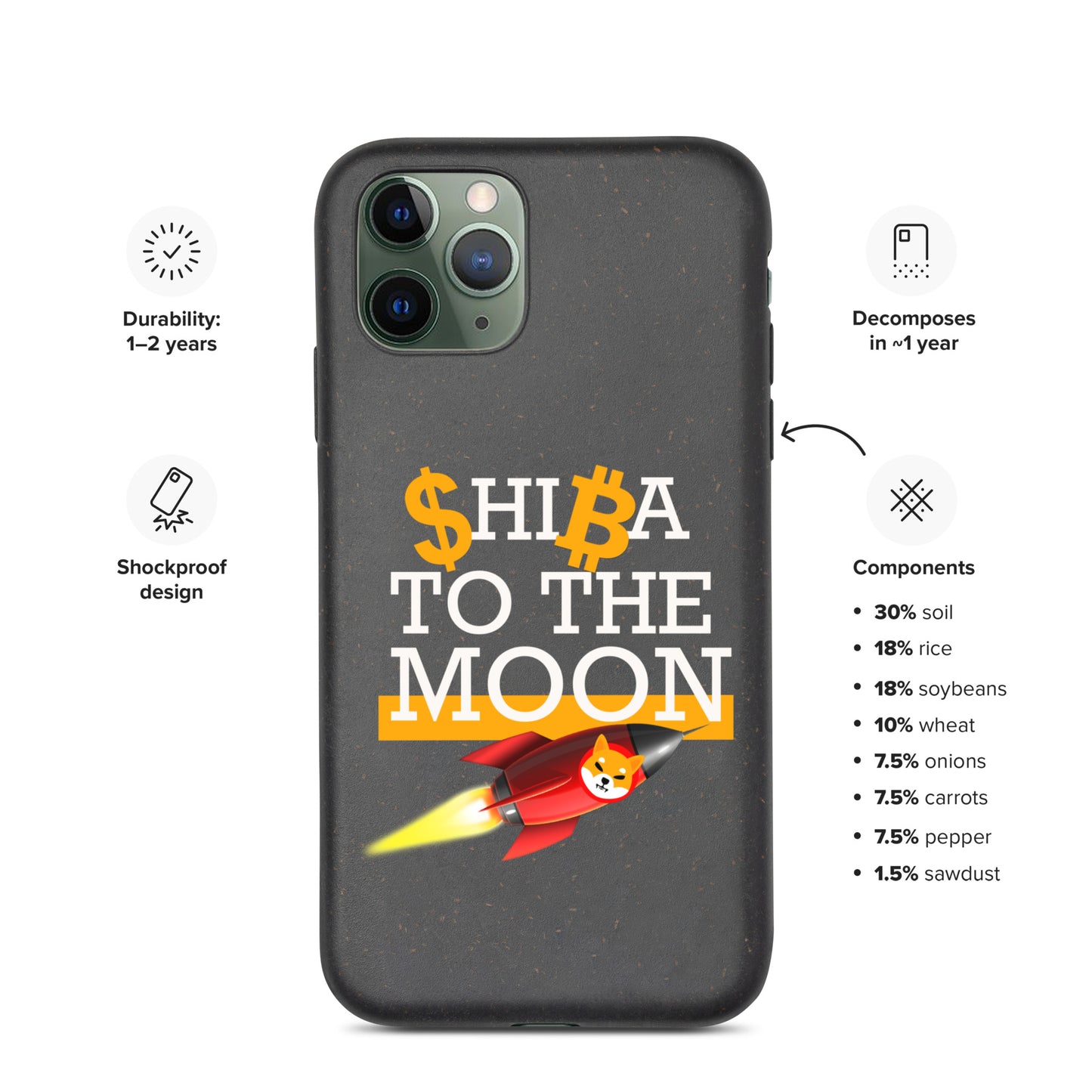 SHIBA TO THE MOON iPhone Case - biologisch abbaubar