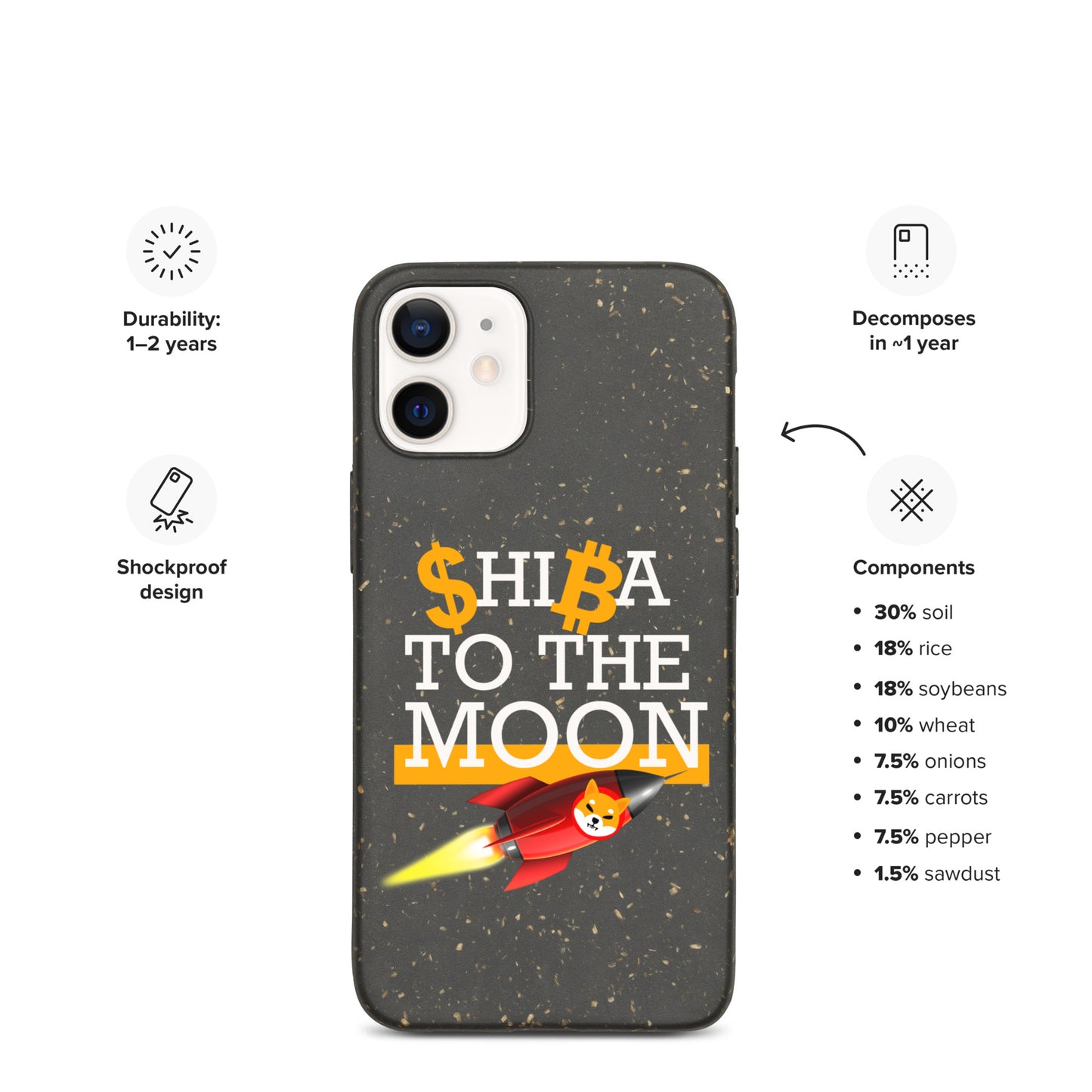 SHIBA TO THE MOON iPhone Case - biologisch abbaubar