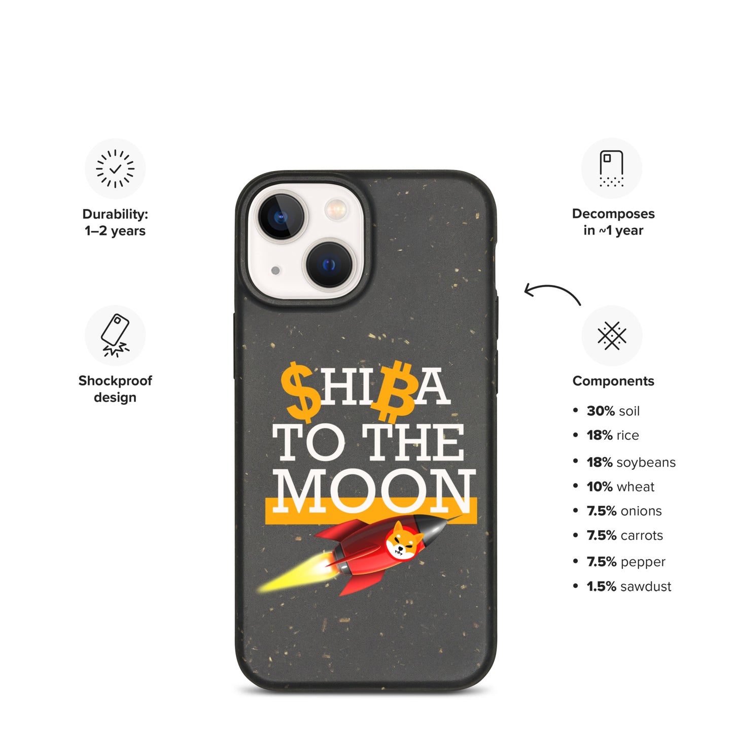 SHIBA TO THE MOON iPhone Case - biologisch abbaubar