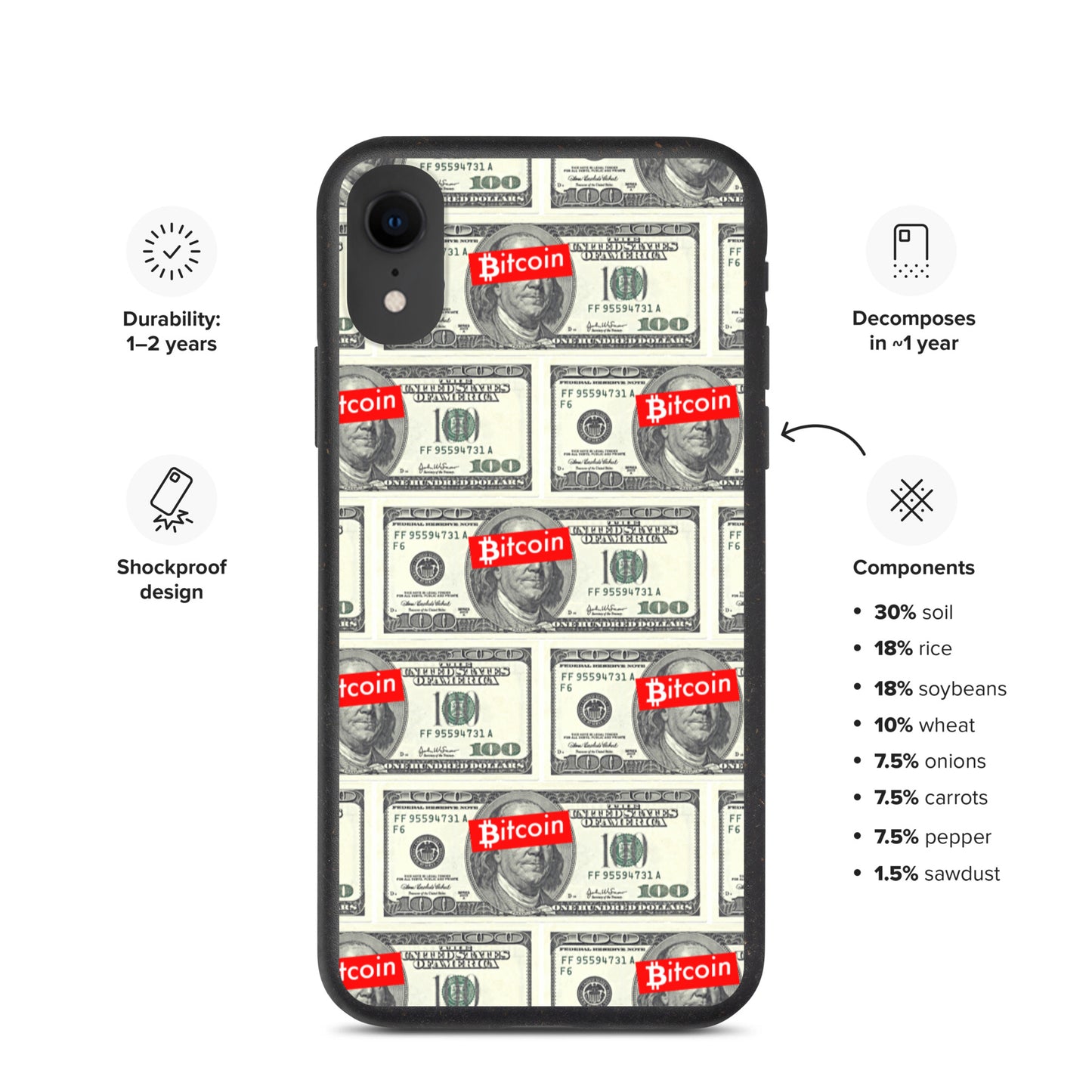 BITCOIN OVER DOLLAR iPhone Case - biologisch abbaubar