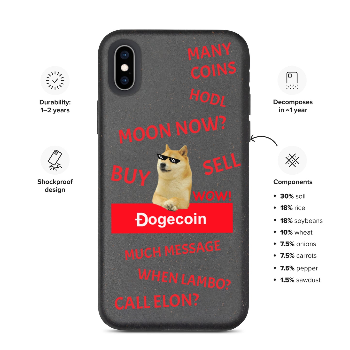 DOGECOIN CALL ELON iPhone Case - biologisch abbaubar